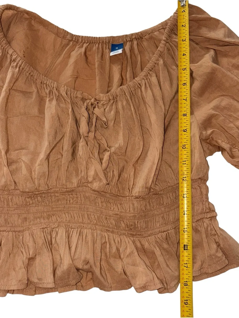 Women's Old Navy Puff Sleeve Smocked Poet Blouse size Medium